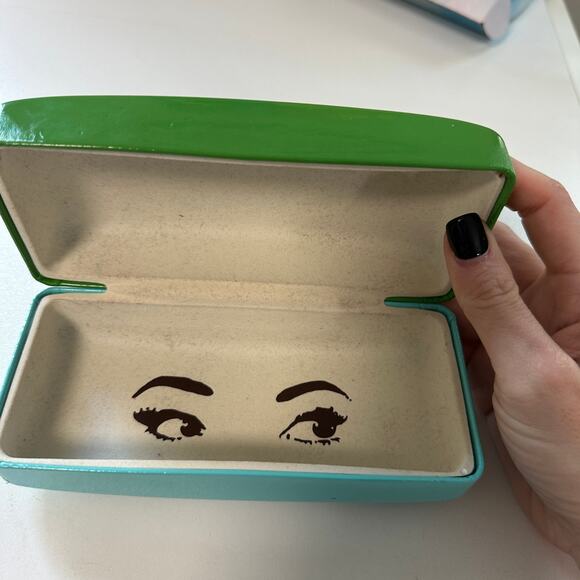 Kate Space Green And Light Blue Clam Shell Hard Sun Glass Case - Picture 5 of 5